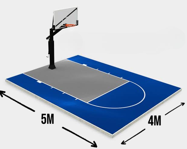 EZ Basketball Court- 5m x 4m- Non-cushioned Tiles